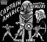 Captain America and the Avengers title screen for GameBoy